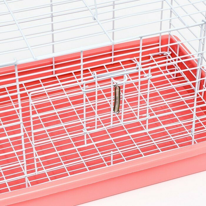 Пижон Клетка для кроликов 43 х 29 х 26 см, розовая - фотография № 3