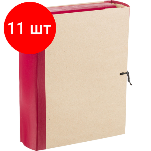 Комплект 11 штук, Папка архивная Attache Economy 80мм крафт/бумвинил 4 завязки, бордовая комплект 11 штук папка архивная attache economy 80мм крафт бумвинил 4 завязки бордовая