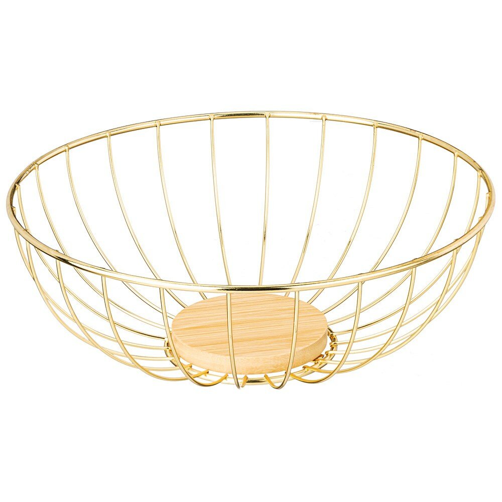 Фруктовница agness металлическая цвет: gold 25х9 см