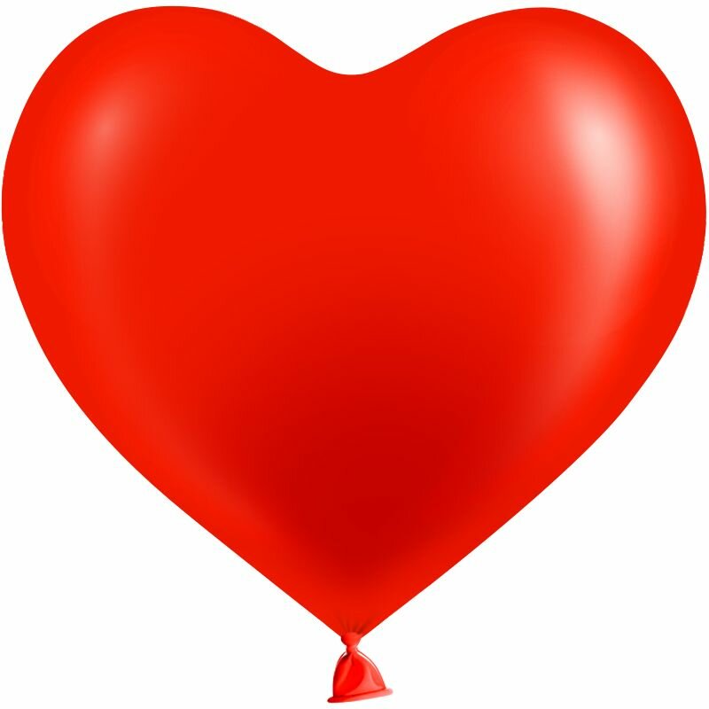 Воздушные шары на день всех влюбленных 14 февраля Сердечки красные 25 см 25 шт.
