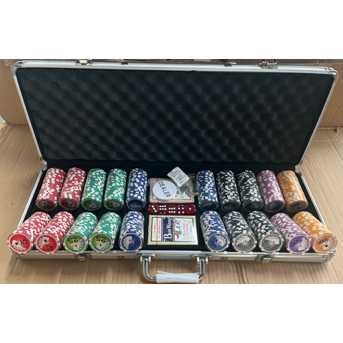 Набор для игры в покер на 500 фишек в алюминиевом чемодане
