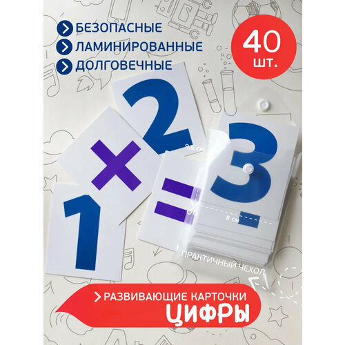 карточки цифры карточки развивающие цифры 48 шт обучающие карточки для детей Развивающие, обучающие ламинированные карточки домана, цифры (математика)