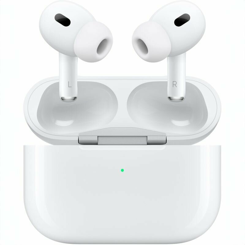 Наушники беспроводные Apple AirPods Pro (2 поколение 2023) для iPhone в футляре с зарядкой MagSafe Case, активное шумоподавление, Dolby Atmos, защита от пота и воды