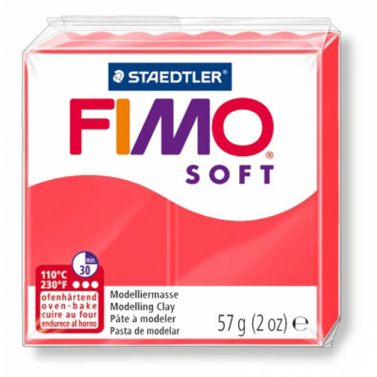 Полимерная глина FIMO Soft 55 х 55 х 15 мм фламинго FIMO 8020-40