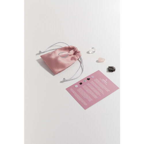 QUARZ Набор натуральных камней для знака зодиака «Козерог» бесцветный, розовый, черный