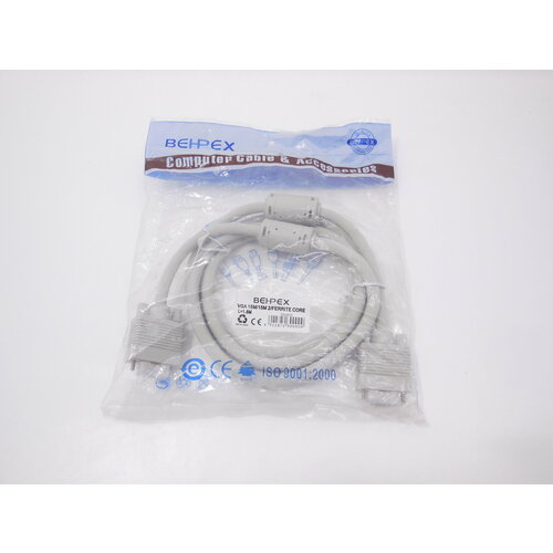 Кабель для монитора VGA BEHPEX VGA 15M/15M 2/FERRITE CORE L=1.8M