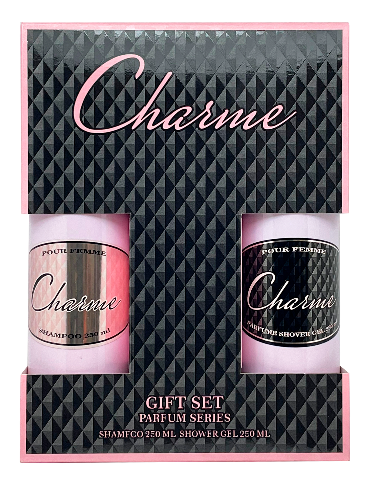 Подарочный косметический парфюмерный набор FESTIVA Parfum Series CHARME для женщин (Шампунь 250 мл. + Гель д/душа 250 мл)