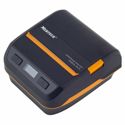 Мобильный принтер этикеток MERTECH DELTA (203 dpi, черный + оранжевый, термопечать, USB/Bluetooth)