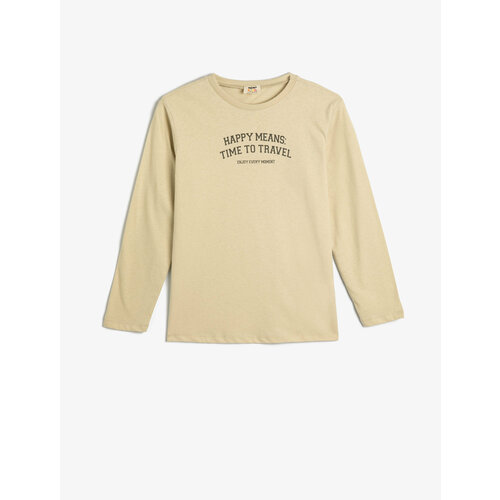фото Лонгслив koton, размер 7-8 лет, бежевый