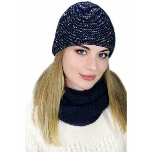 фото Шапка lemmex комплект "чесси" стойка-хомут, размер 55-56, синий