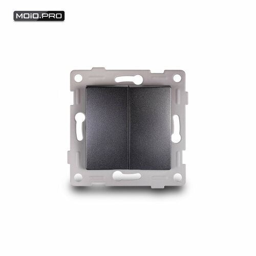 Выключатель двухклавишный, черный