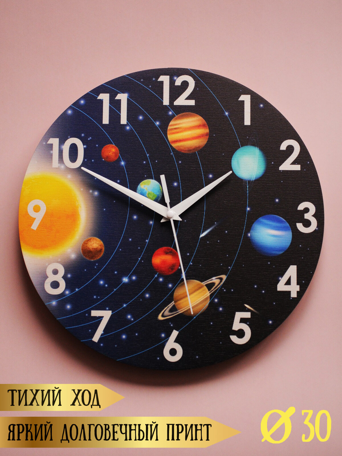 Часы настенные декоративные RiForm "Космос. Планеты Солнечной Системы"