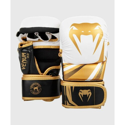 фото Перчатки для мма venum sparring gloves challenger 3.0 m белый, черный, золотой