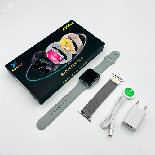 Смарт часы SmartX 9 Max, 45mm, 280mah, влагозащита IP68, серые серый