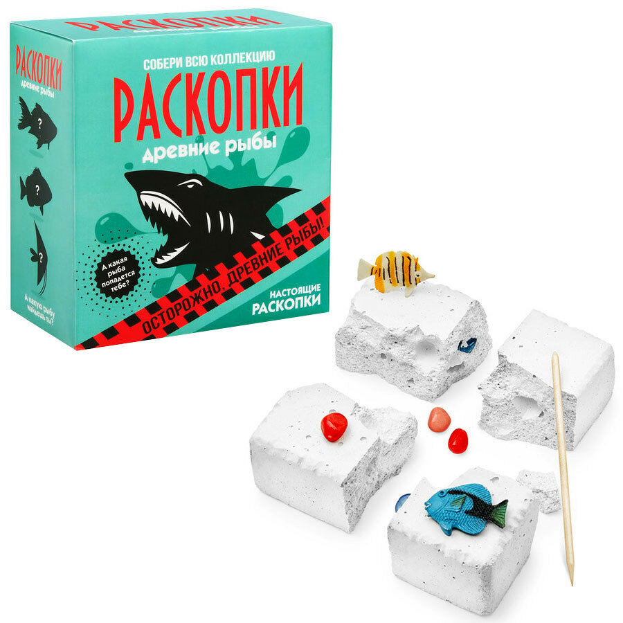 Набор для проведения раскопок Настоящие раскопки Рыбы - фото №19