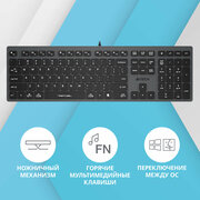 Клавиатура A4Tech Fstyler FX50 серый USB slim Multimedia