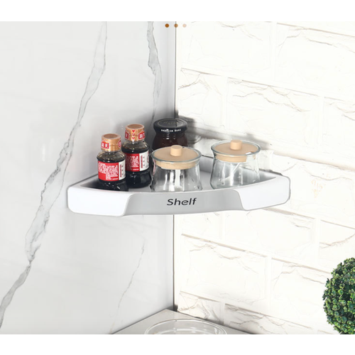 Полка угловая Shelf интересный дизайн белая с серым 600₽