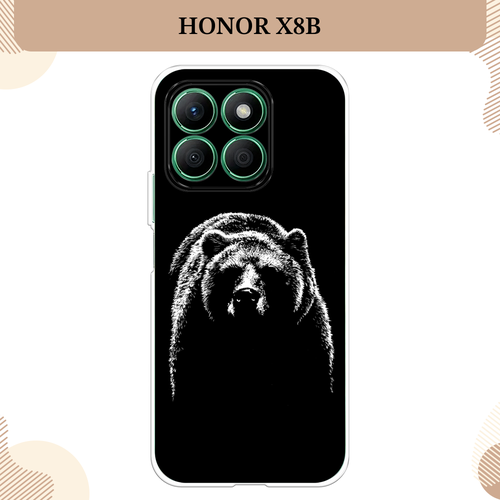 Силиконовый чехол Медведь в ночи на Honor X8B / Хонор X8B силиконовый чехол на honor x8b хонор x8b волк выходит из ночи