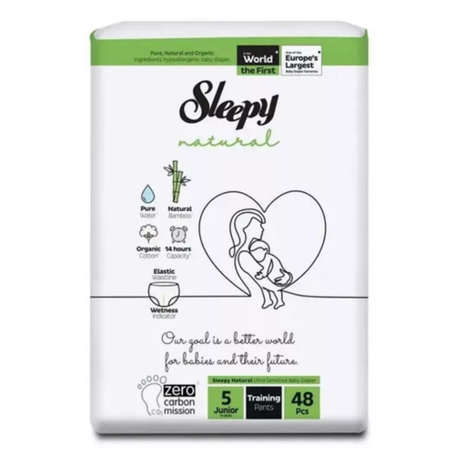 ЭКО Подгузники детские Sleepy Natural размер 5 (11-18 кг), 48 шт