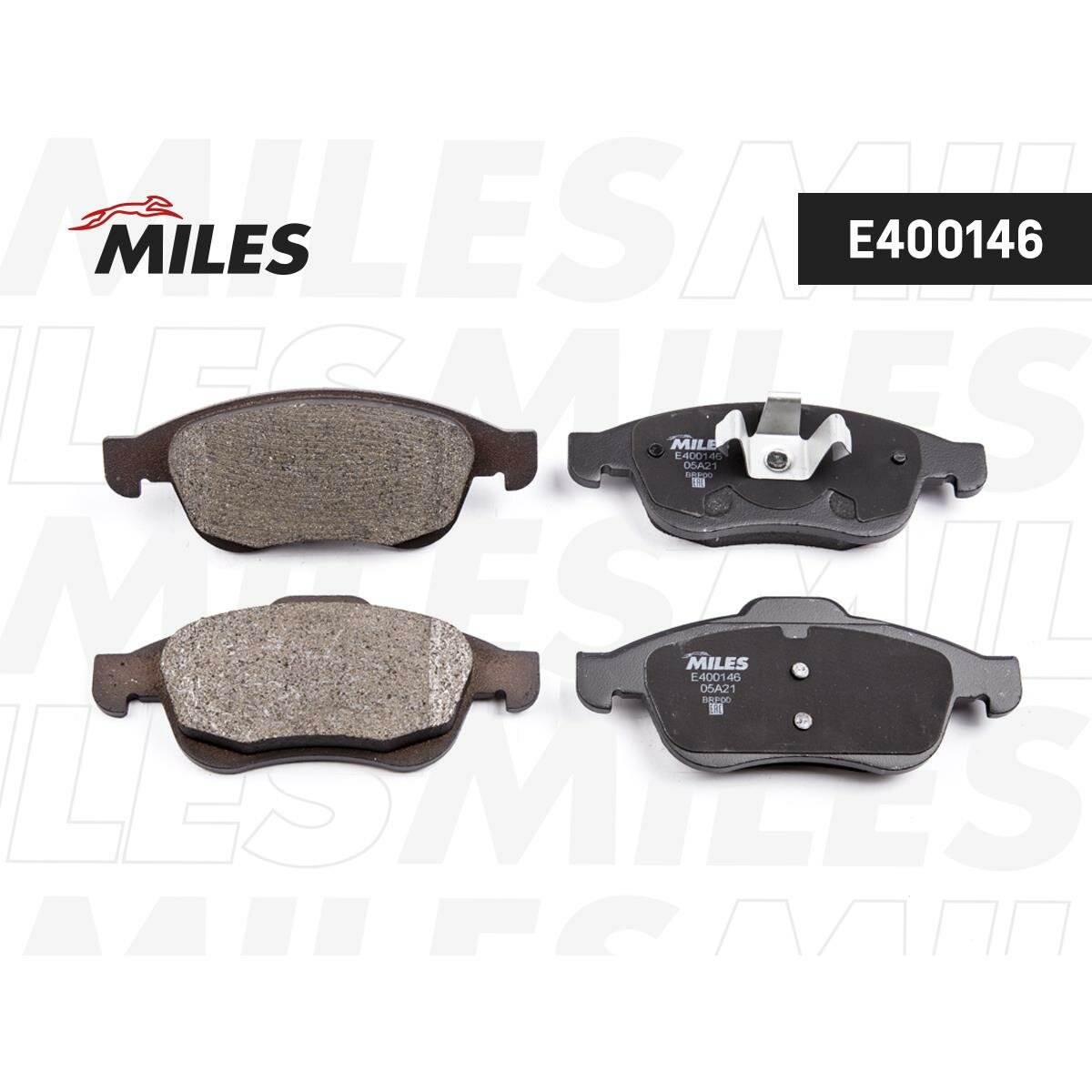 Колодки тормозные RENAULT DUSTER 10-/FLUENCE 10-/MEGANE III 08- передние MILES E400146