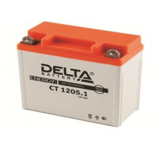 Мото Delta 12В 5Ач (12N5-3B, Yb5l-B) О/П Д*Ш*В 12,0X6,1X12,9 Арт. Ct 1205.1 Delta арт. CT 1205.1