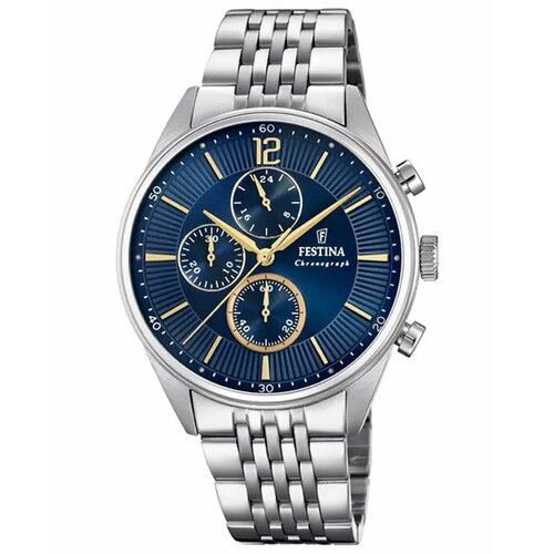 фото Наручные часы festina, серебряный, синий