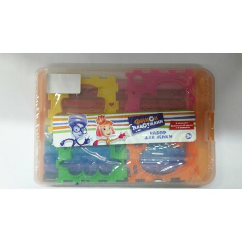 Пластилин круглый Фикси набор для лепки12 цв 420 г 4 трафарета 804₽