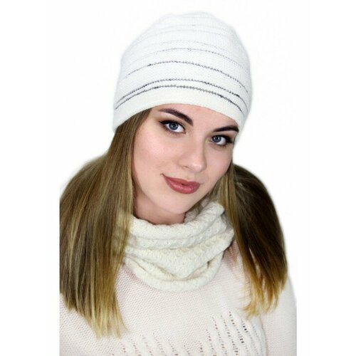 фото Шапка lemmex комплект "элая" стойка-хомут, размер 59-60, белый