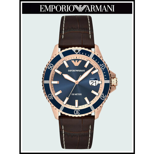 фото Наручные часы emporio armani diver ar11556, коричневый, синий