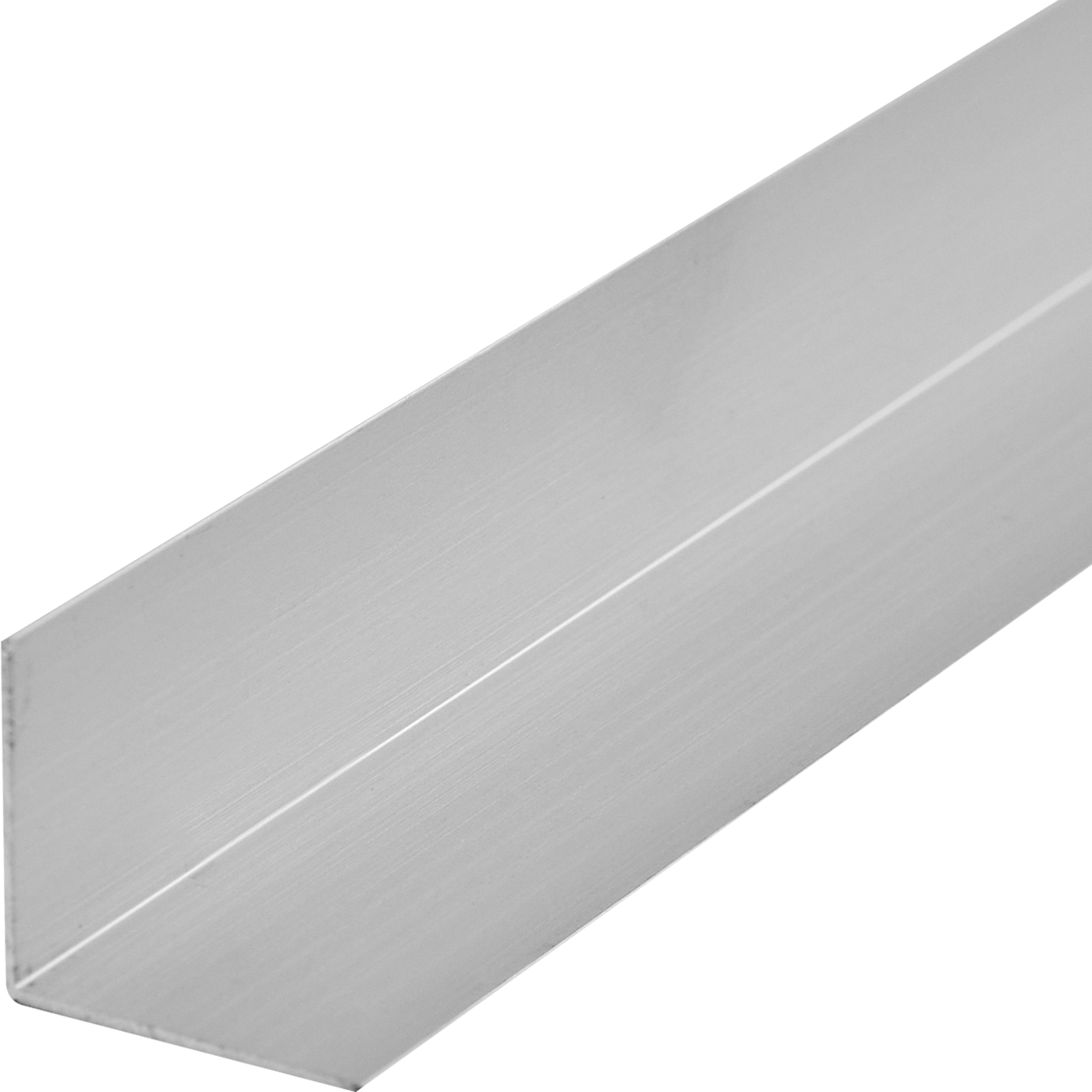 фото L-профиль с равными сторонами 20x20x1x2700 мм, алюминий, цвет серебро