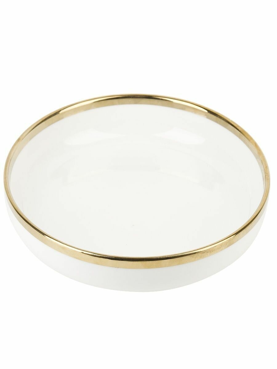 Тарелка с золотой каймой сервировочная 21,5х4 см