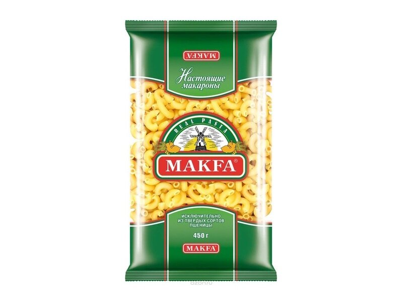 Макароны Макфа рожки гладкие, 450г