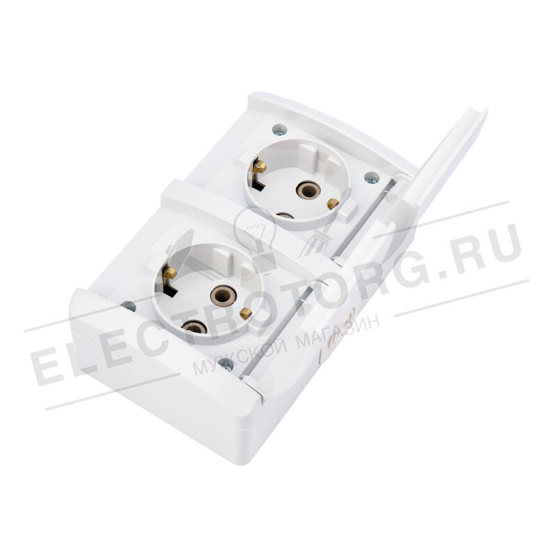 KR-78-0803 KRANZ Блок горизонтальный 2 розетки (керамика) INDUSTRIAL IP54 с заземлением, о/у, белый - фото №15