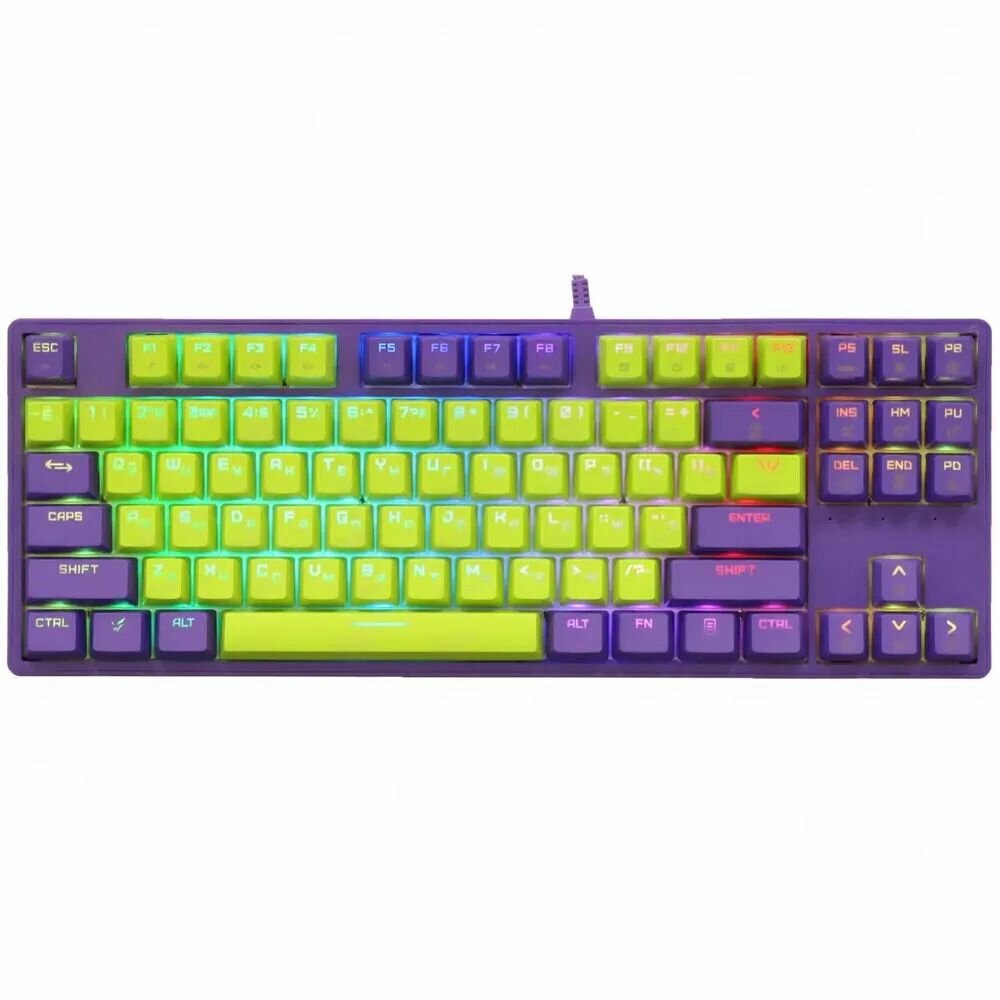 Игровая механическая клавиатура ARDOR GAMING Pathfinder, Kailh Red, 87 клавиш, RGB, проводная, фиолетовая.