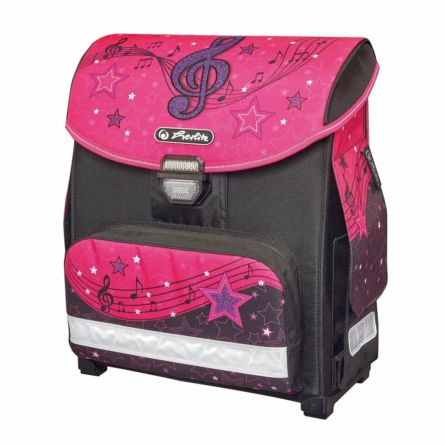 Ранец Herlitz, Smart Melody Clef без наполнения розовый/черный - фото №10