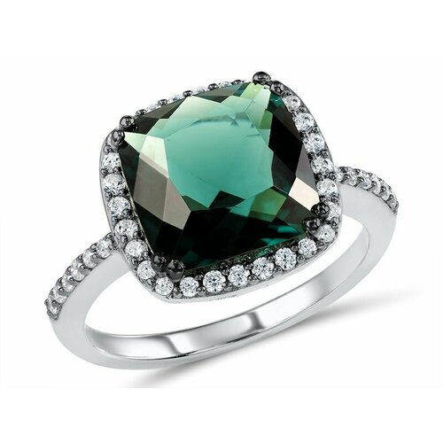 фото Кольцо valtera, серебро, 925 проба, лондон топаз, фианит, топаз синтетический, размер 19, серебряный