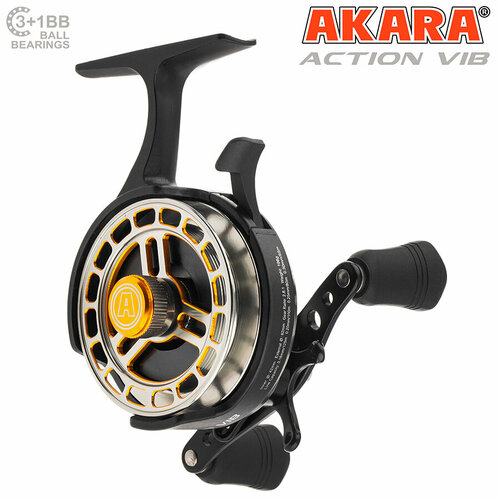 фото Катушка мультипликаторная зимняя akara action vib 3+1 bb с курком