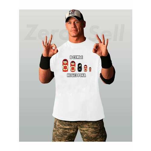 фото Футболка матрешки рок надпись, размер 6xl, белый zerosell