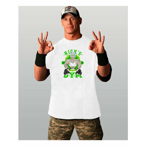 фото Футболка рик gym rick, размер l, белый zerosell