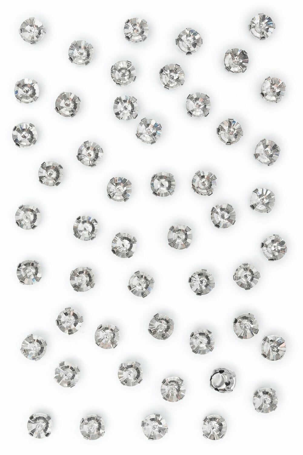 Стразы пришивные 6 мм "Круг" (50 шт) SF-3769, серебро №1