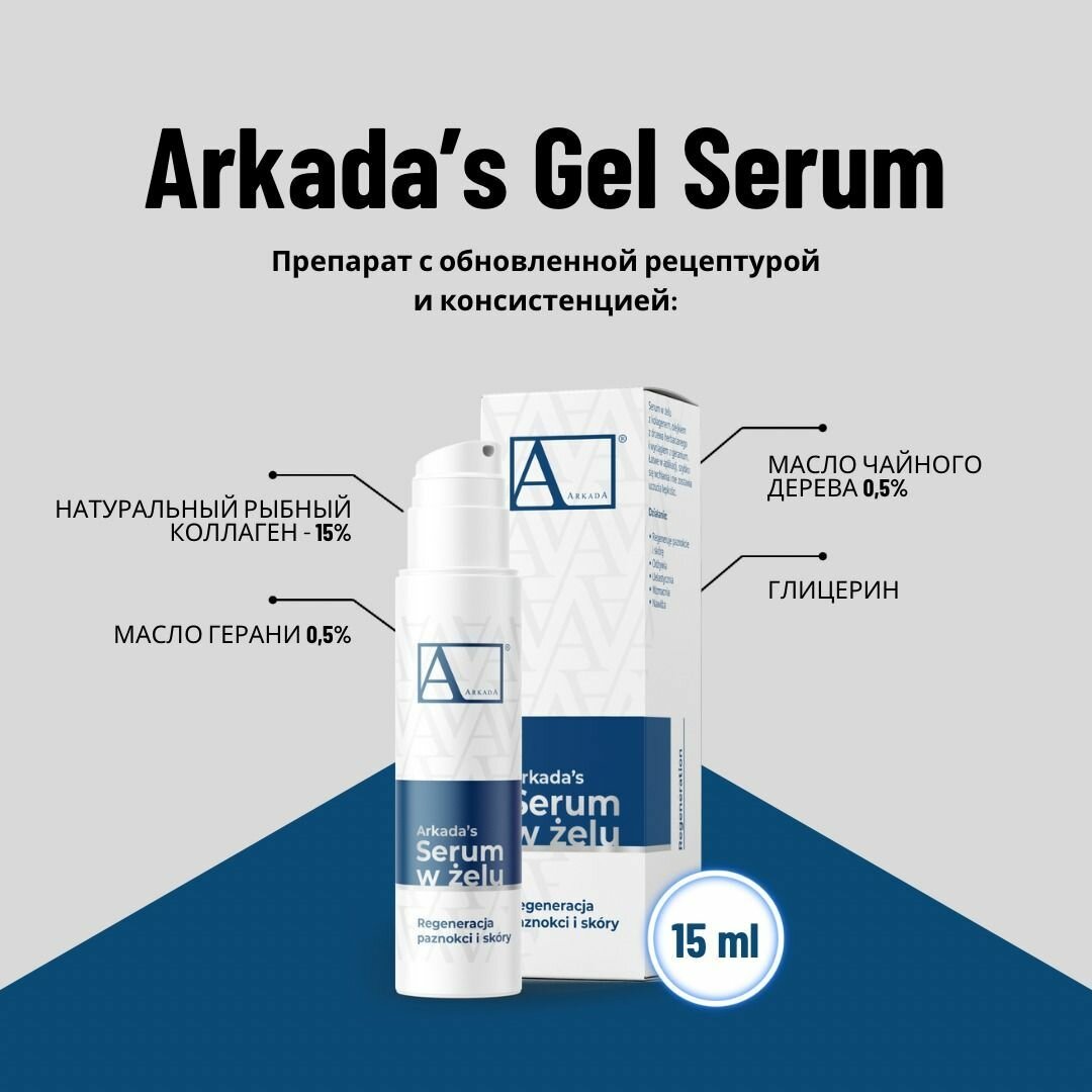 Гелевая сыворотка для восстановления кожи Arkada Serum, объем 15мл