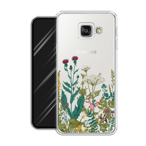 Силиконовый чехол на Samsung Galaxy A3 2016 / Самсунг Галакси A3 2016 Дикие полевые цветы, прозрачный
