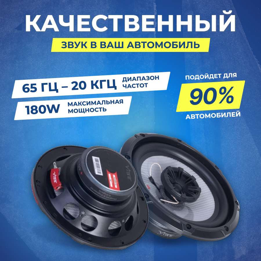 Акустика коаксиальная VIBE PULSE6-V3, 180 Вт, 6.5" / Динамики 16 см — фото 1