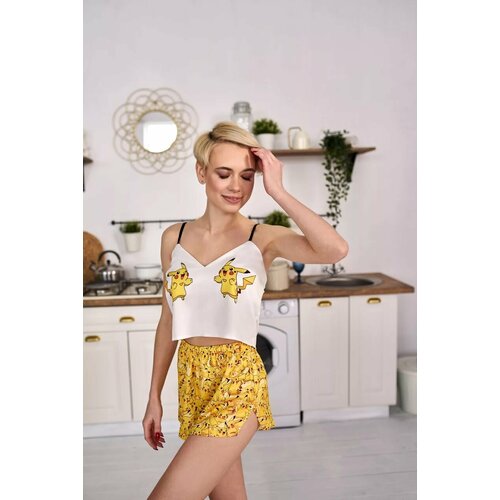 фото Пижама , размер m, желтый, белый пижамки shop