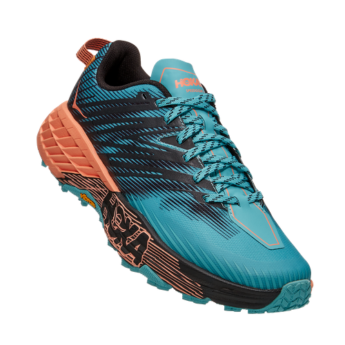 Кроссовки HOKA Speedgoat 4, полнота B, размер US7B/U5.5/EU38 2/3/JPN24, голубой, черный