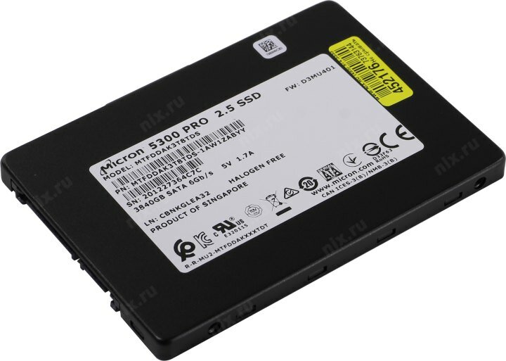 Твердотельный накопитель Micron 5300 PRO 3.8 ТБ SATA MTFDDAK3T8TDS-1AW1ZABYY Crucial - фото №17