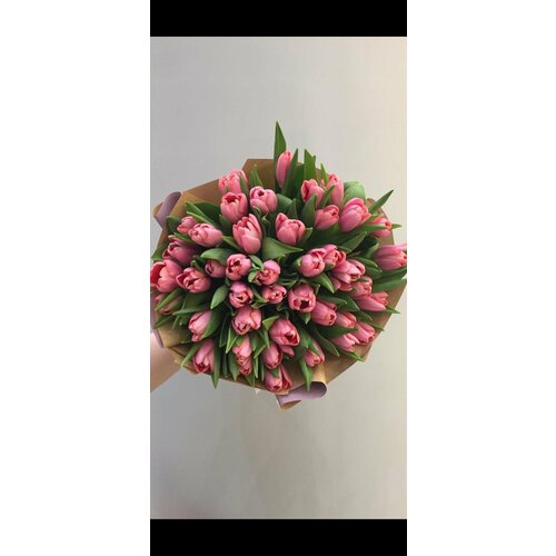 Букет "Розовые тюльпаны" 49 штук