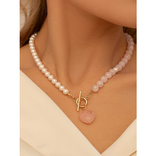 Колье MOON SOUL жемчуг культивированный кварц жемчуг пресноводный культивированный жемчуг пресноводный длина 42 см розовыйбелый 5100₽