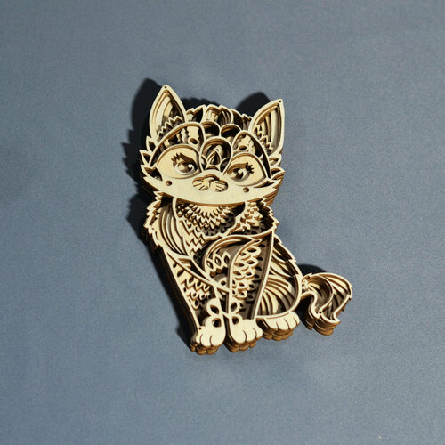 Многослойная раскраска Кошка