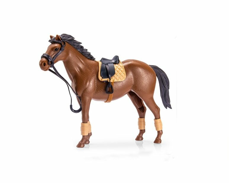 Игровой набор "Лошадь коричневая с седлом и уздечкой и кубком"